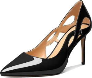 Mettesally Womens High Heel Pumps Pointed Closed Toe Heeled Shoes Stiletto High Heels Slip On Cross Strap Dress Party Shoes