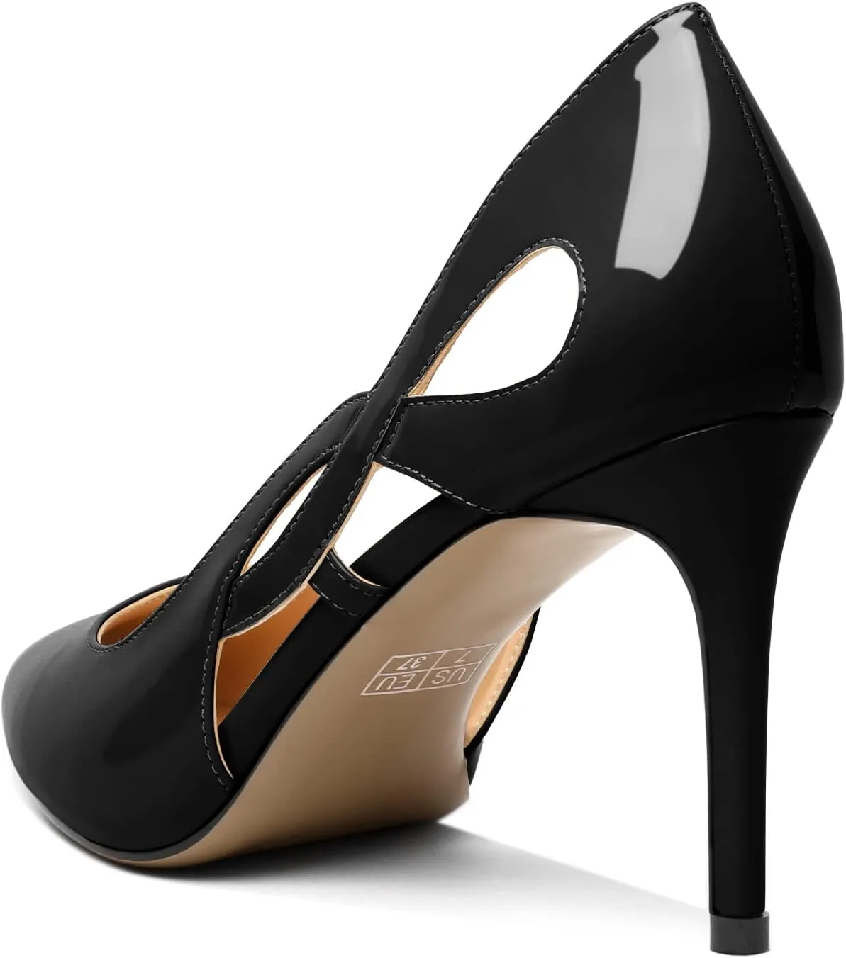 Mettesally Womens High Heel Pumps Pointed Closed Toe Heeled Shoes Stiletto High Heels Slip On Cross Strap Dress Party Shoes