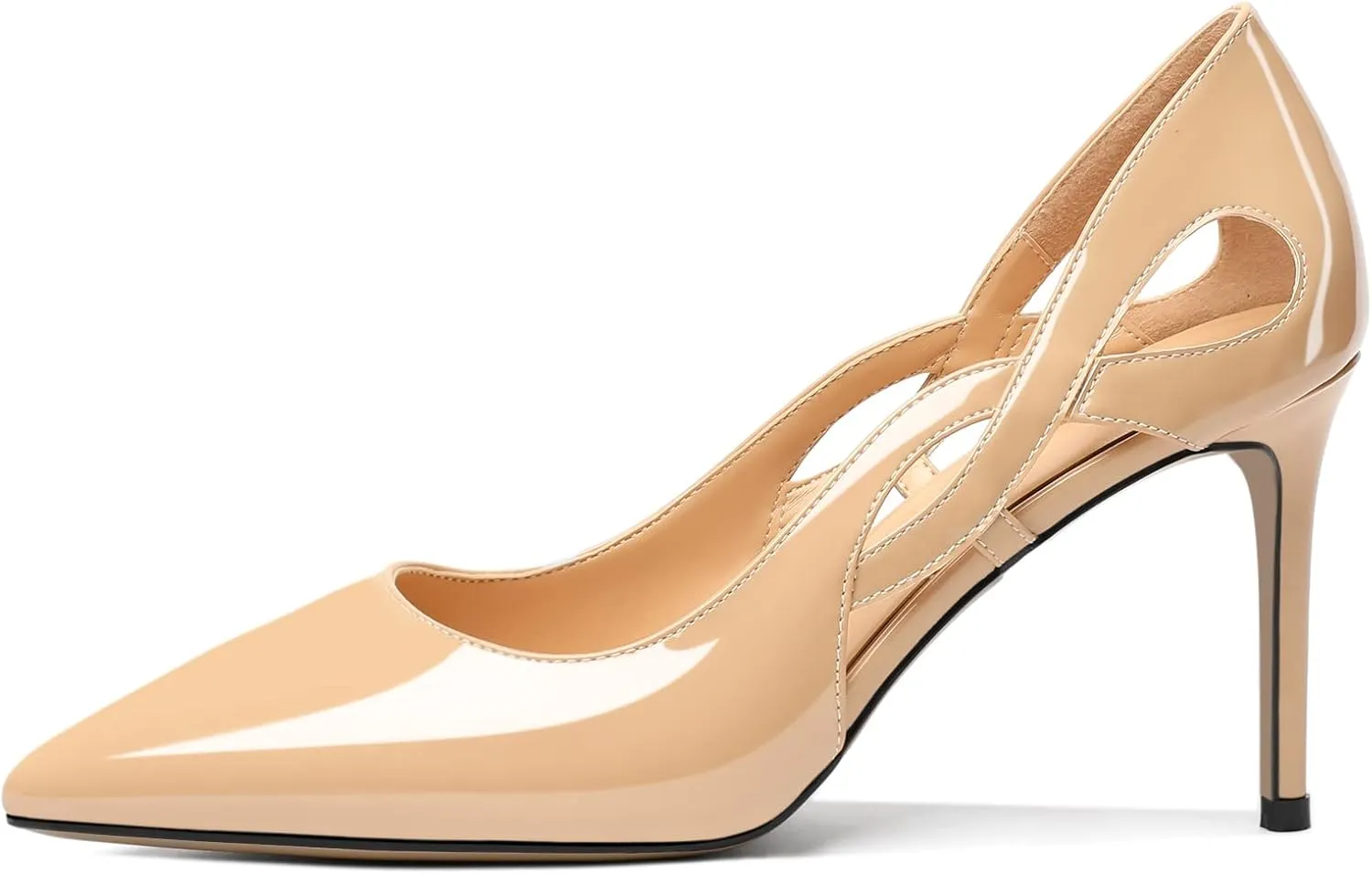 Mettesally Womens High Heel Pumps Pointed Closed Toe Heeled Shoes Stiletto High Heels Slip On Cross Strap Dress Party Shoes