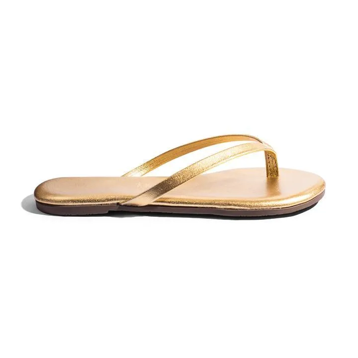 mini metallic flip flops