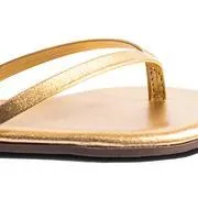 mini metallic flip flops