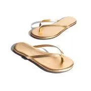 mini metallic flip flops