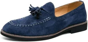 NEW Retails $73, Men's Oxford Leather Dress Shoes Genuine Leather Shoes Comfort Loafers Dress Shoes, Blue, Men's Sz 11