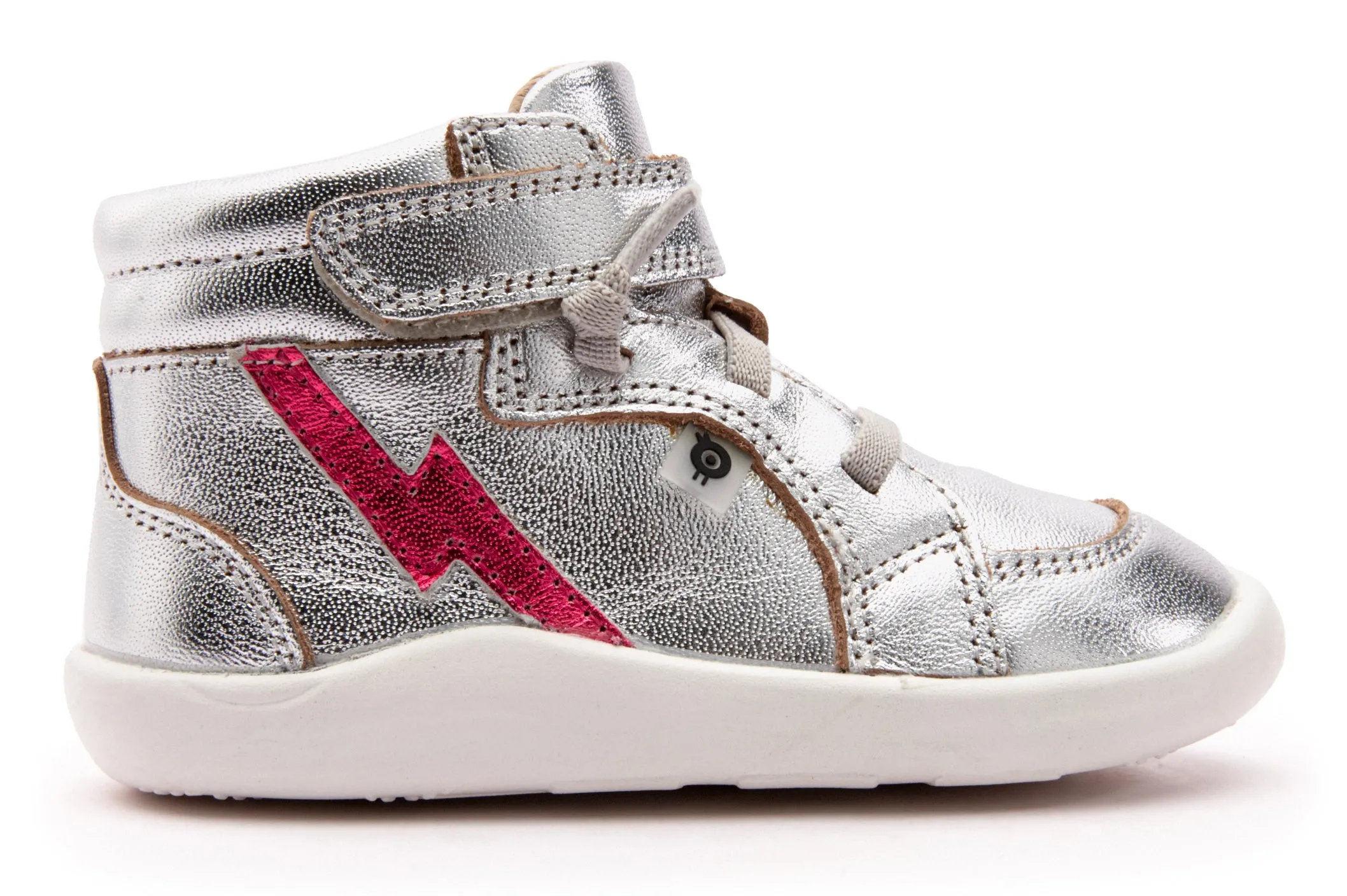 Old Soles Boy's 8018 Light The Ground Sneakers - Silver/Fuchsia Foil