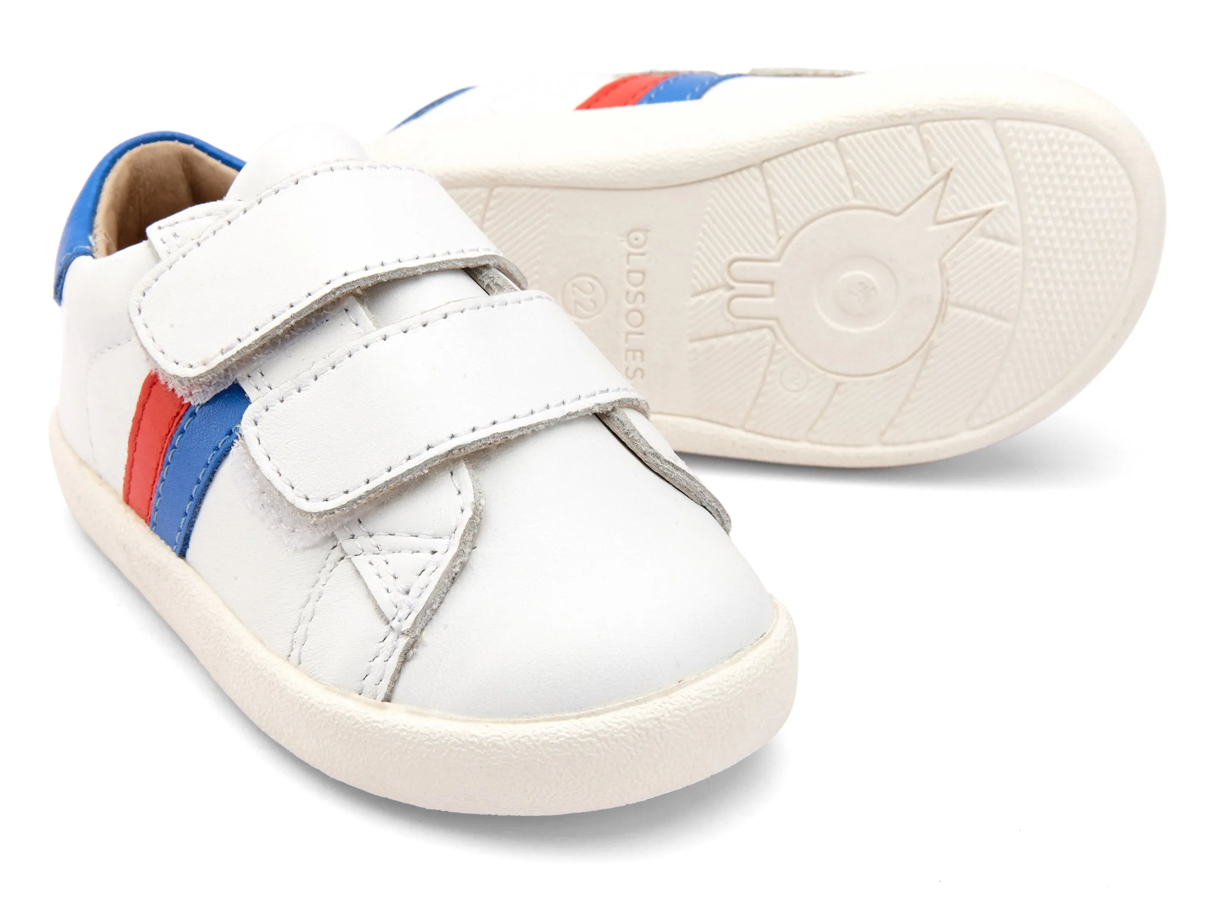 Old Soles Boy's and Girl's Toddy Sport, Snow/Neon Blue/Bright Red