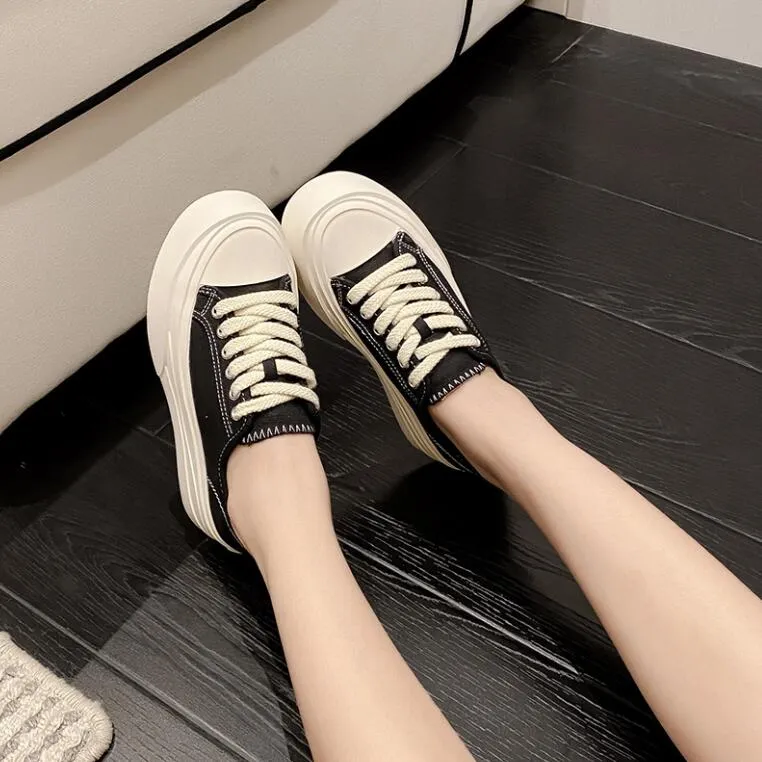 Petite Size Thicksole Canvas Casual Shoes MS213
