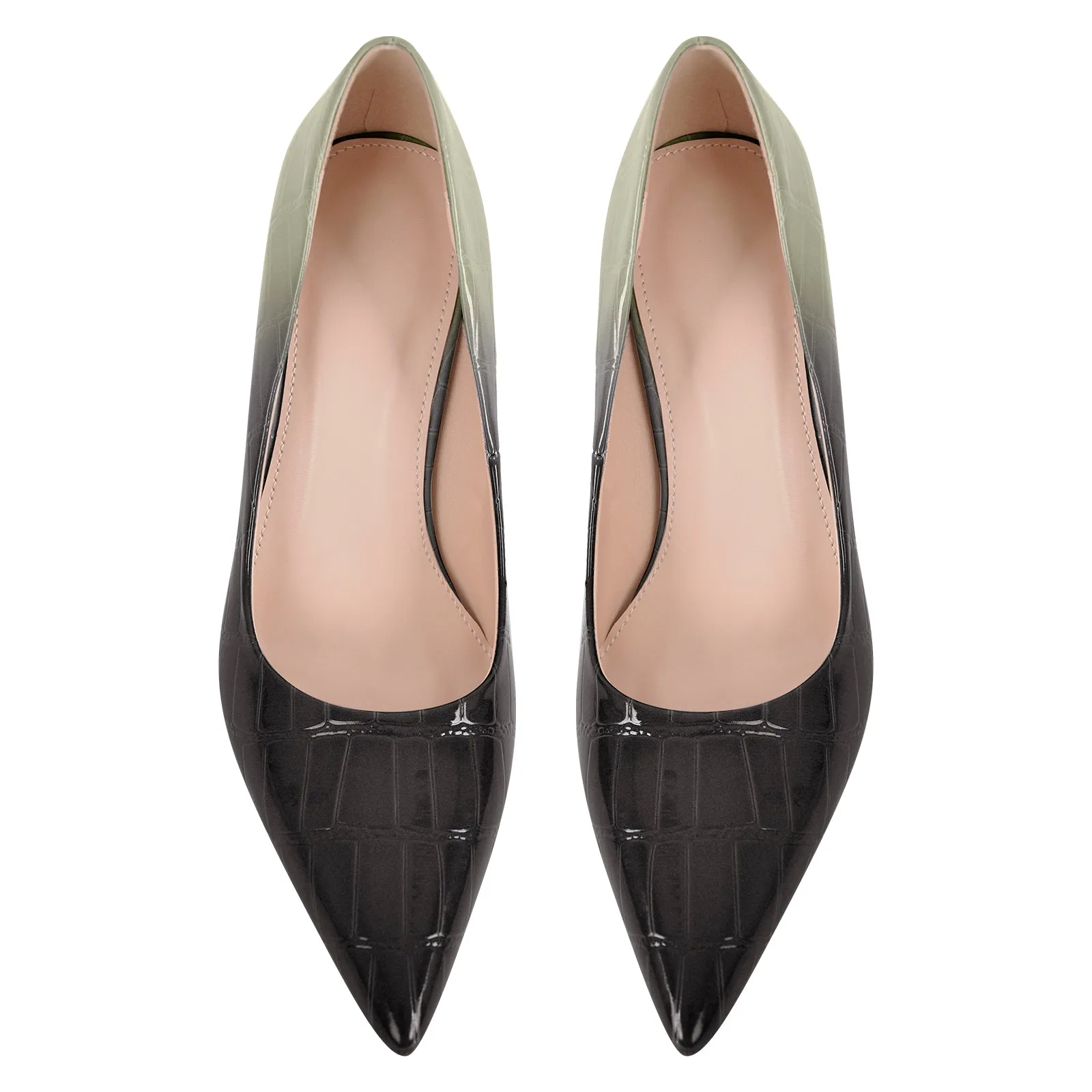 Pointed Toe Gradient Stone Stiletto Pumps