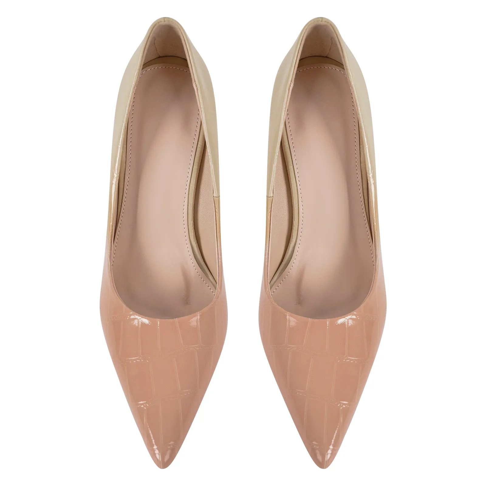 Pointed Toe Gradient Stone Stiletto Pumps