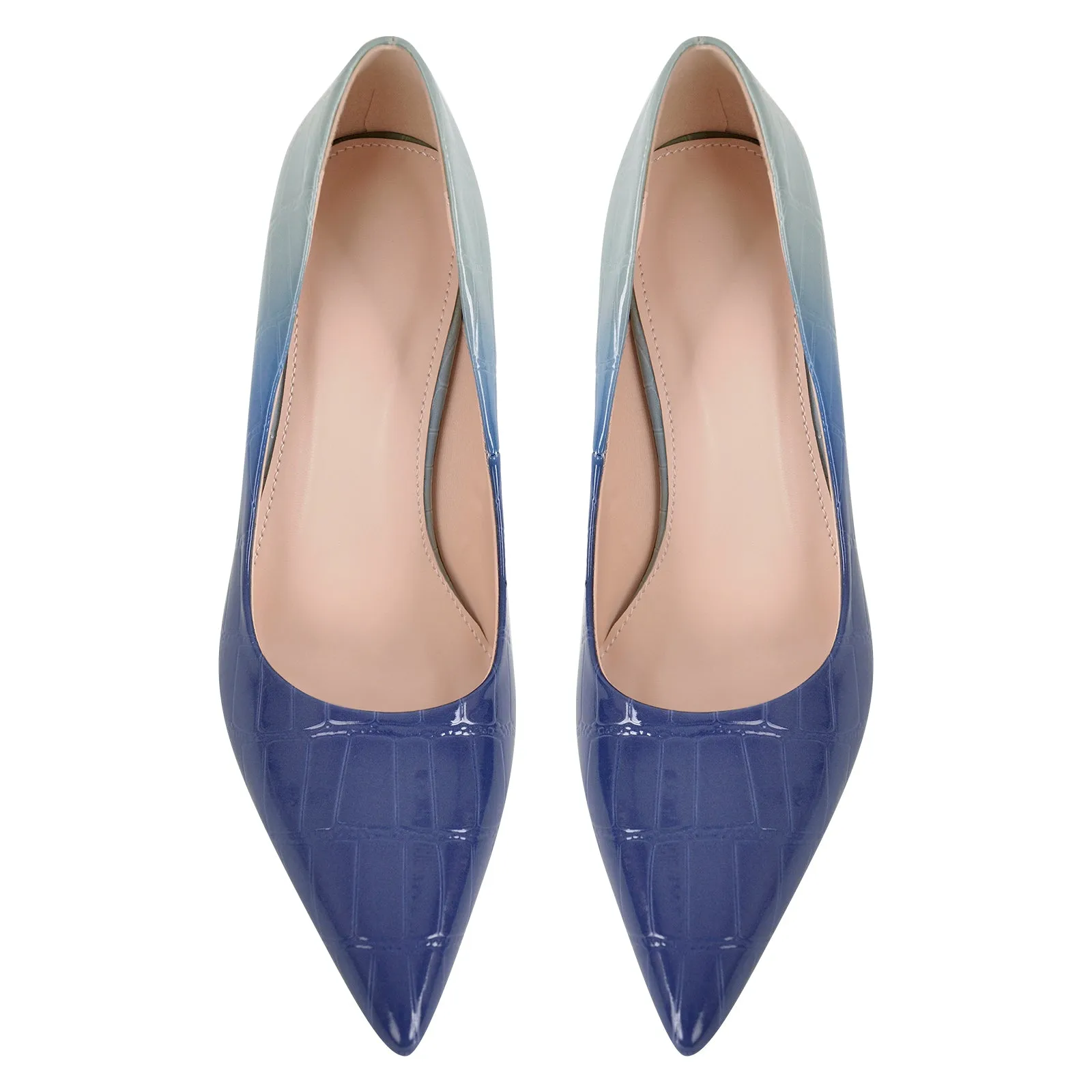 Pointed Toe Gradient Stone Stiletto Pumps