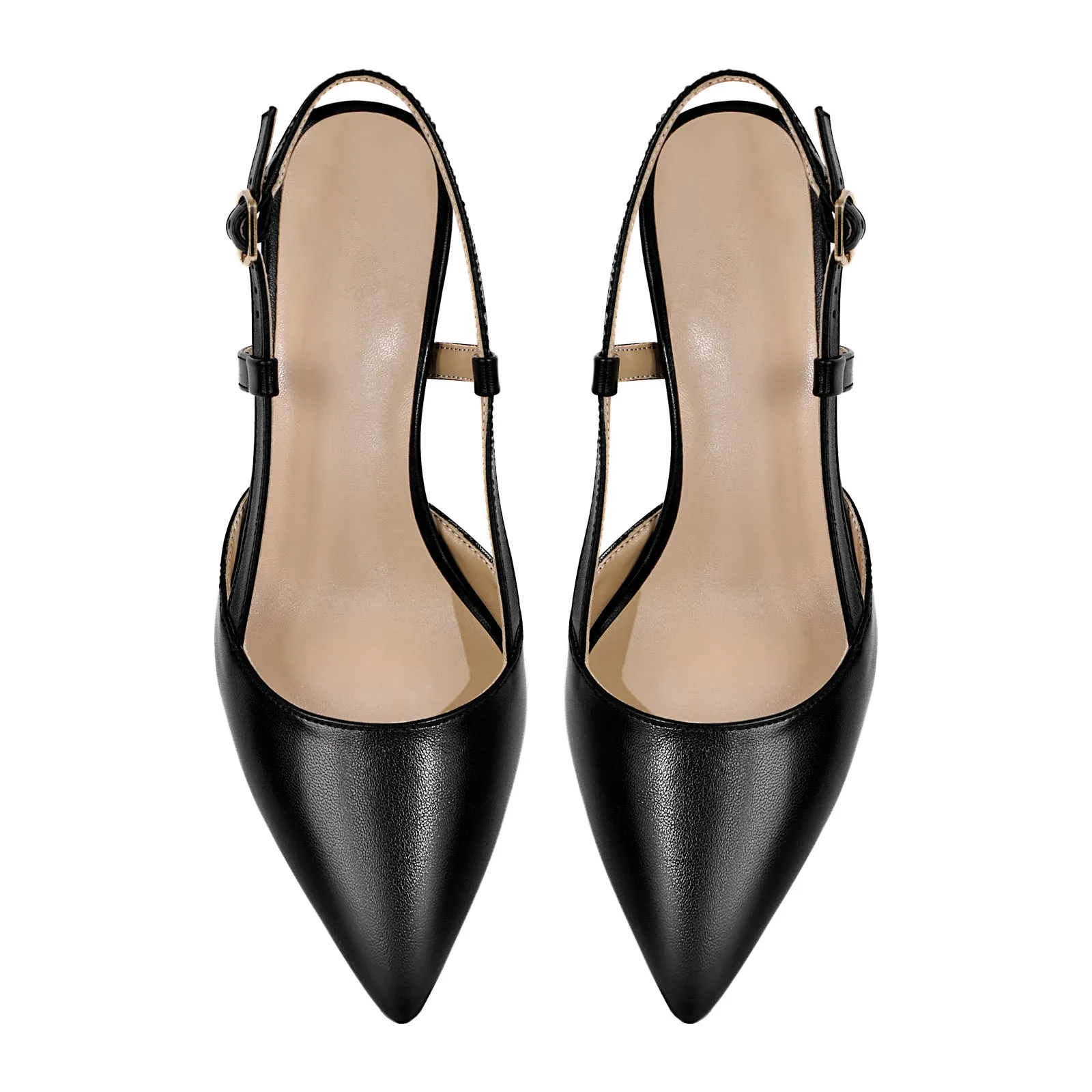 Pointed Toe Kitten Heel Slingback Pumps