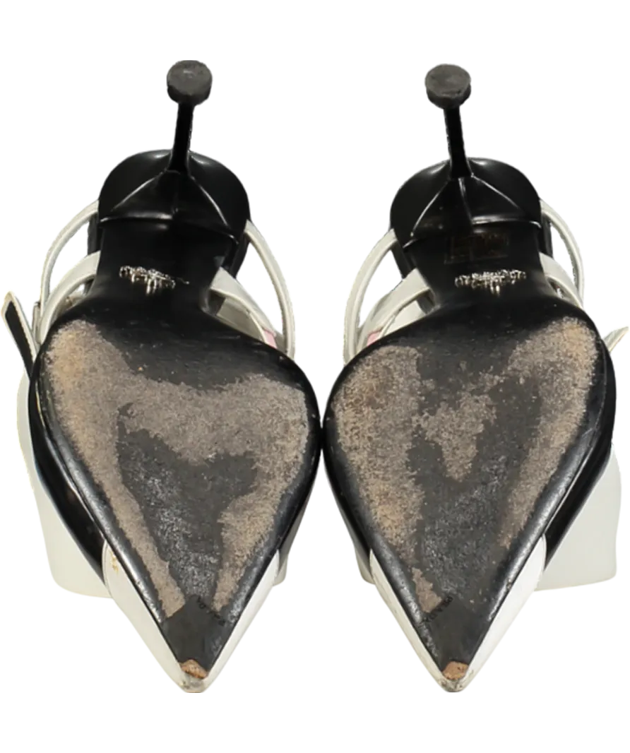 Prada Black Leather Slingback Pumps UK 7.5 EU 40.5 
