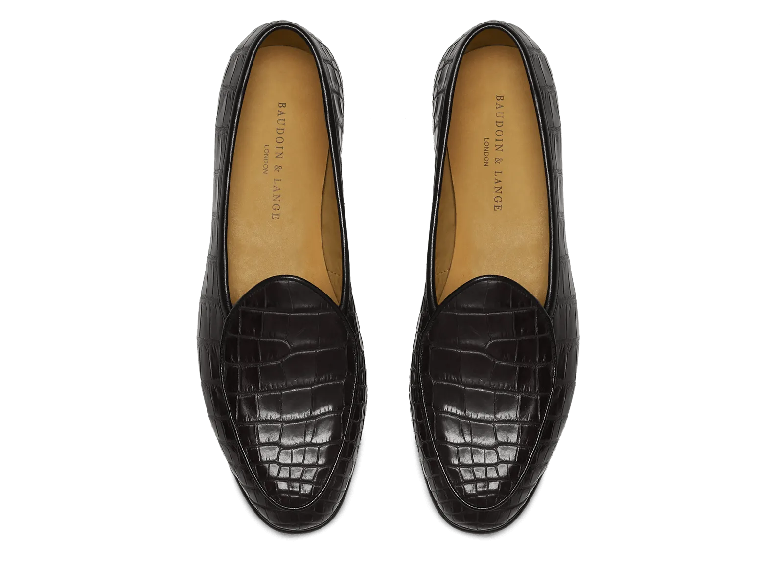 Sagan Classic Precious Leather Loafers in Obsidian Black Crocodile