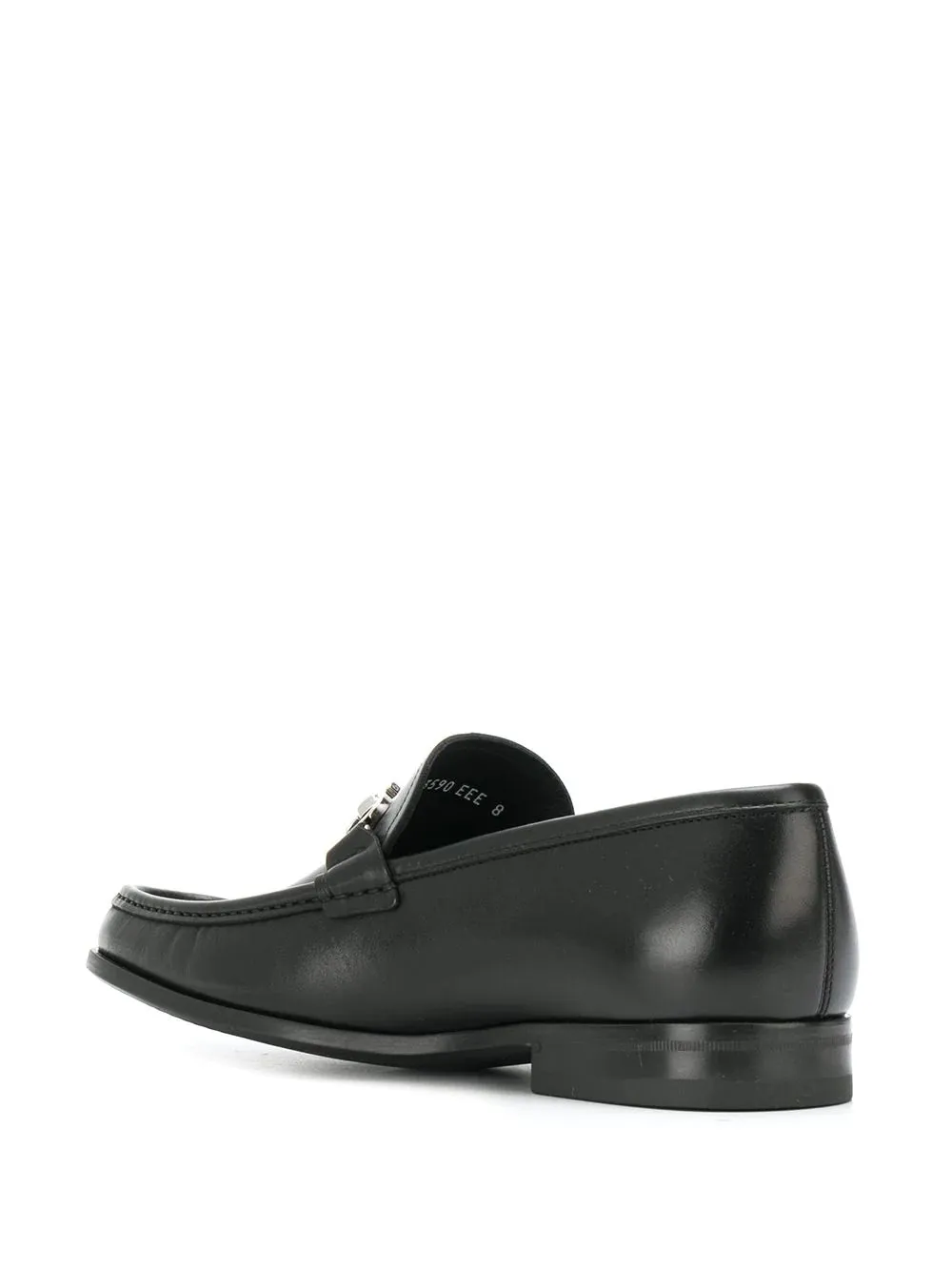 SALVATORE FERRAGAMO Gancini Leather Loafers Black