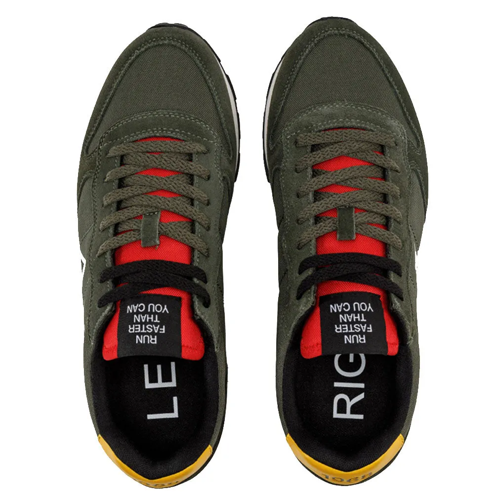 Scarpe Uomo Sun68 Sneakers Tom Solid Nylon Colore Militare Scuro - Z41101