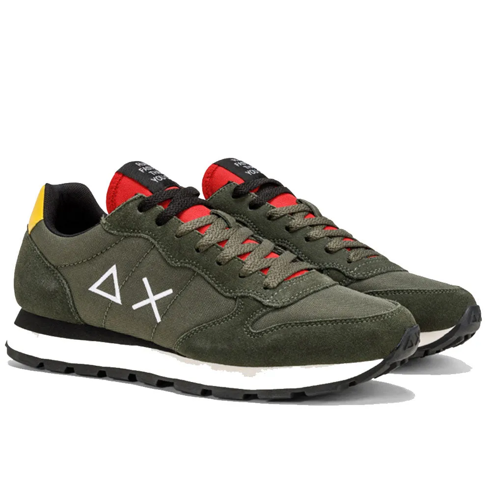 Scarpe Uomo Sun68 Sneakers Tom Solid Nylon Colore Militare Scuro - Z41101