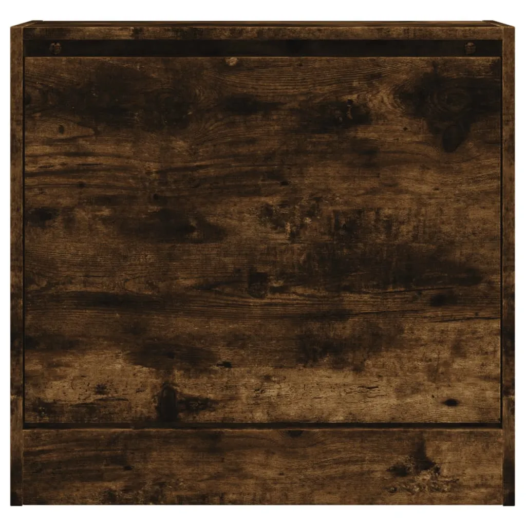 Shoe Cabinet Smoked Oak 60x21x57 cm Engineered Wood