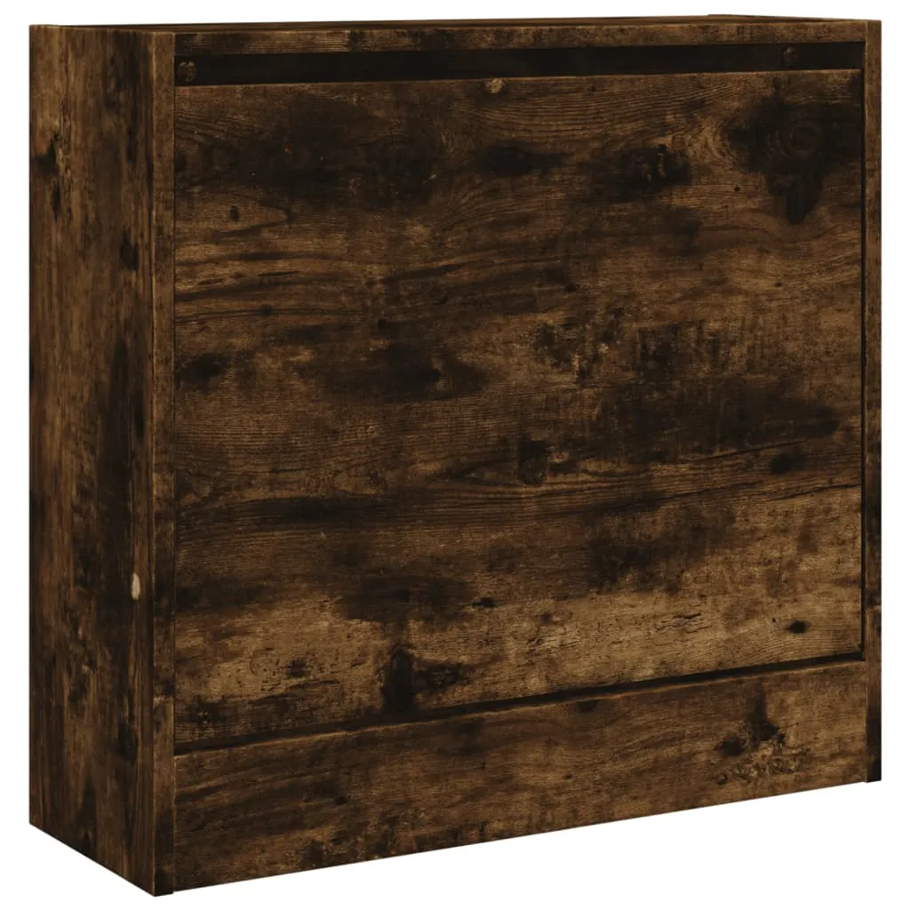 Shoe Cabinet Smoked Oak 60x21x57 cm Engineered Wood