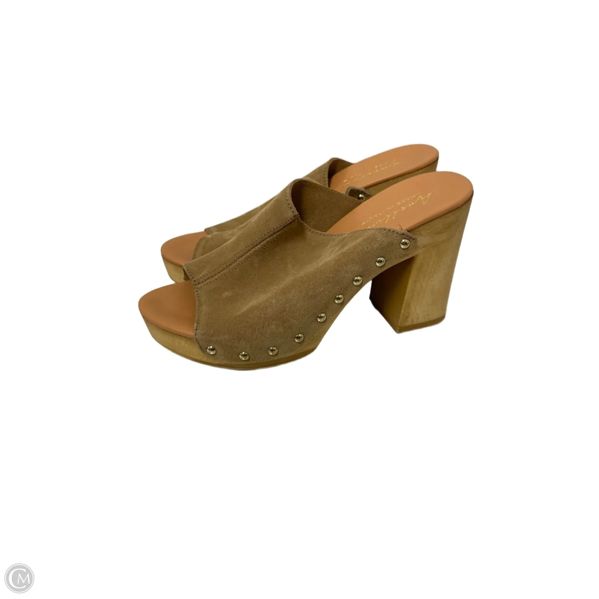 Shoes Heels Block By Clothes Mentor In Tan, Size: 6.5