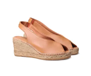 Sling Back Espadrille Wedge - Tan