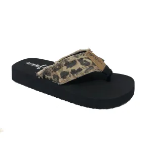 Tan Animal Print Flip Flops