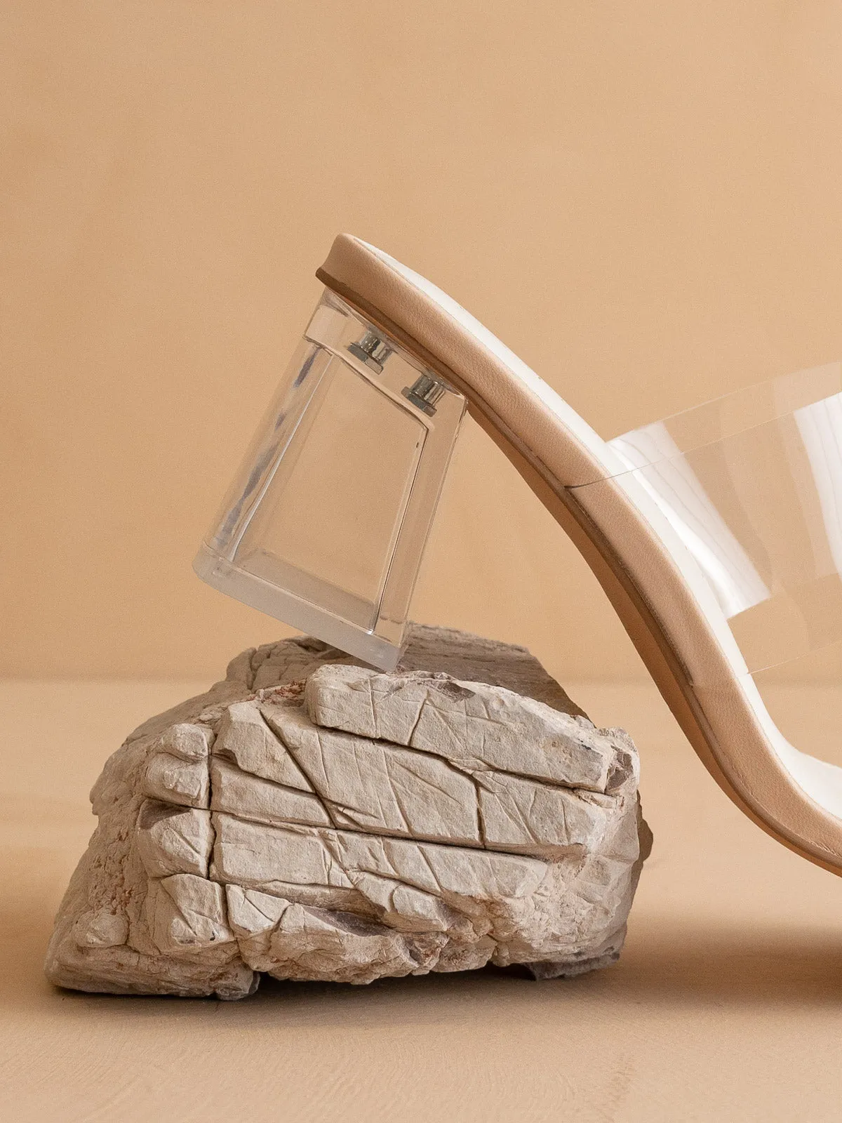 The Emery | Clear Transparent Strap Heel