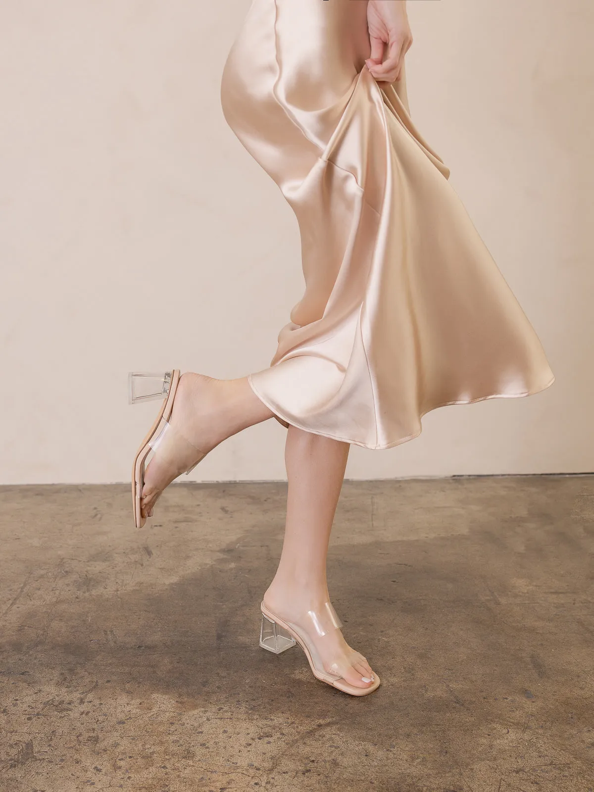 The Emery | Clear Transparent Strap Heel