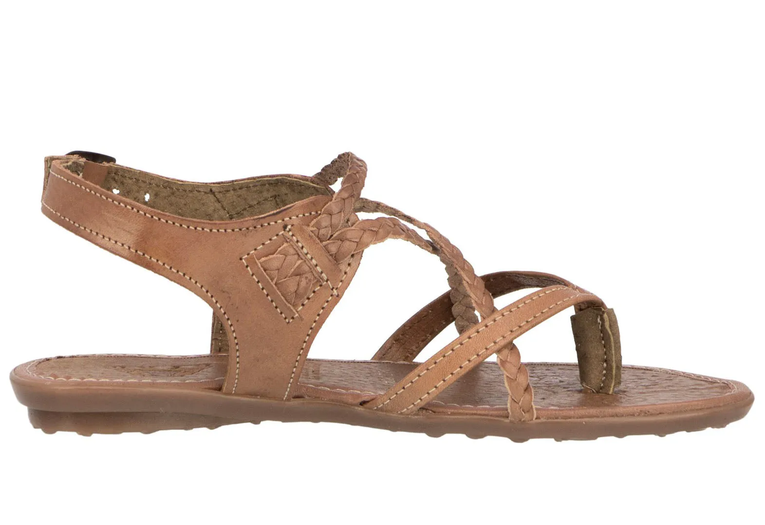 Womens Authentic Huaraches Real Leather Sandals Light Brown - #564