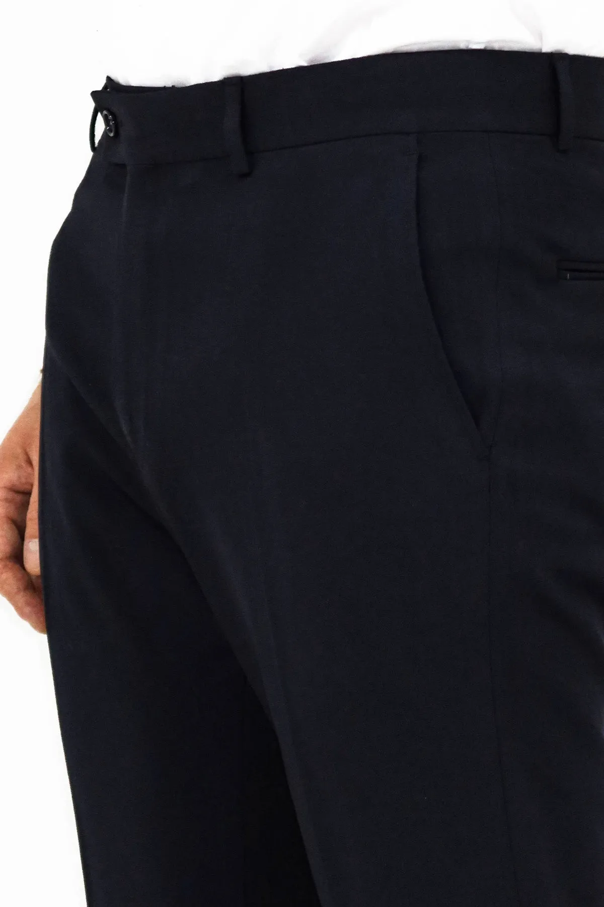 WSS Plain Navy Blue Men Dress Pants  - Singen