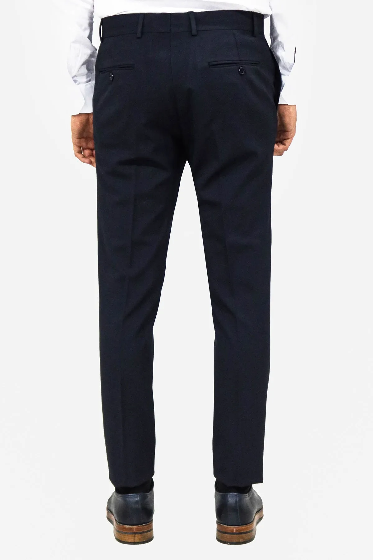 WSS Plain Navy Blue Men Dress Pants  - Singen