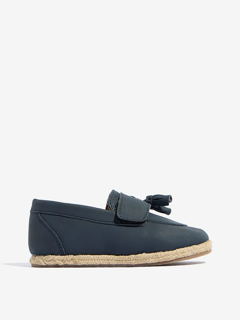 Yellow Navy Tassel-Detail Shoes